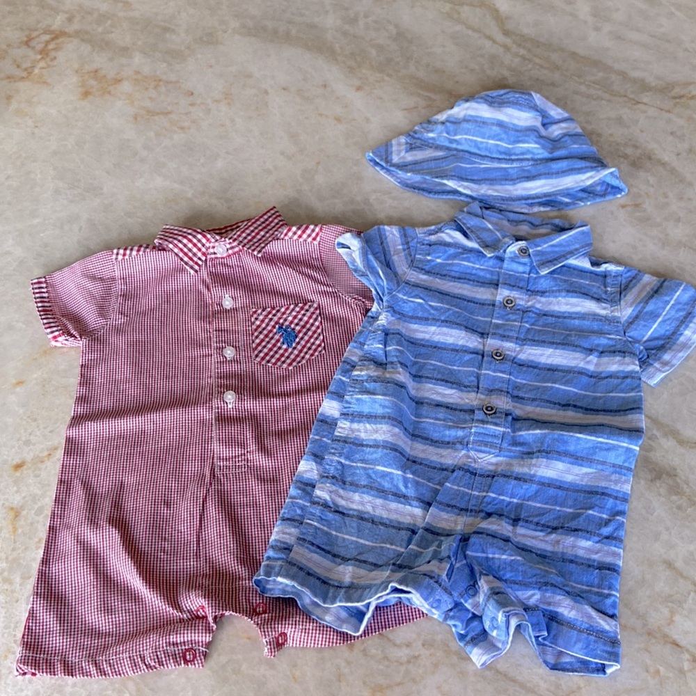 U.S. Polo Assn (red) & Children’s Place (blue) rompers
